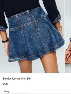 Reformation Bentley Denim Mini Skirt Blue - Size 26